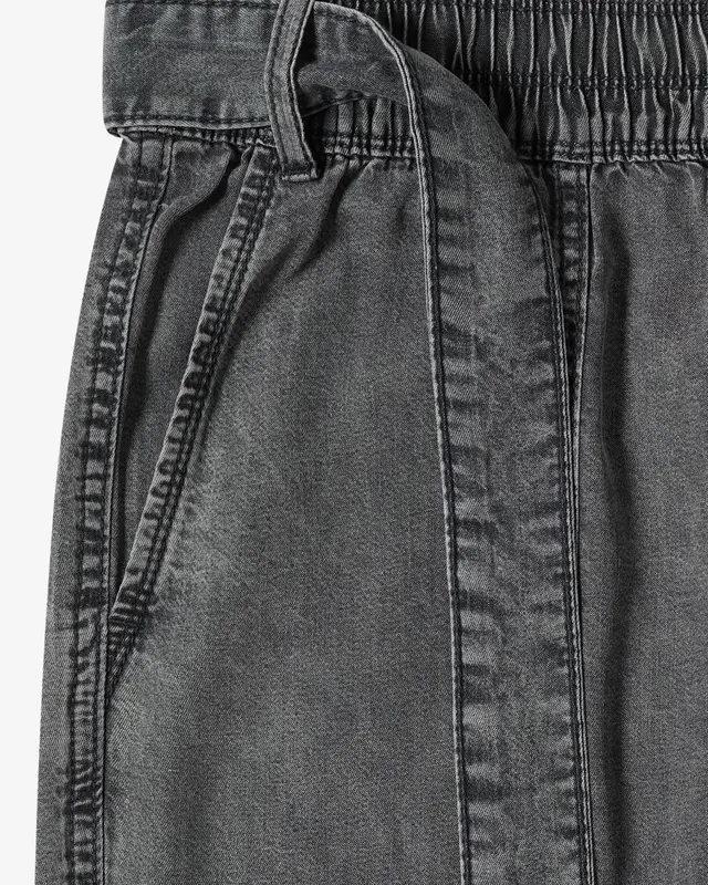 Cecil Wide Leg Broek Hose Neele - Mid Grey Random Wash
