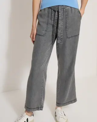 Cecil Wide Leg Broek Hose Neele - Mid Grey Random Wash