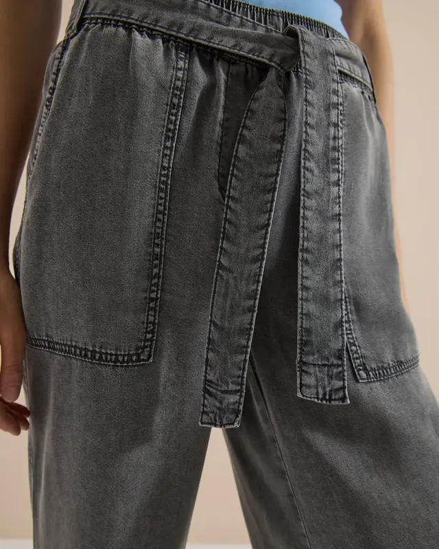 Cecil Wide Leg Broek Pants Hose Neele - Mid Grey Random Wash