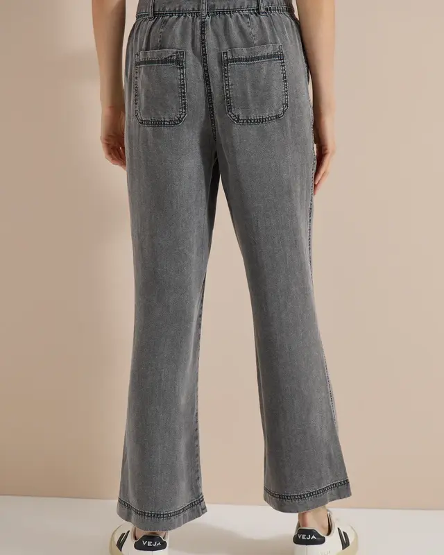 Cecil Wide Leg Broek Hose Neele - Mid Grey Random Wash