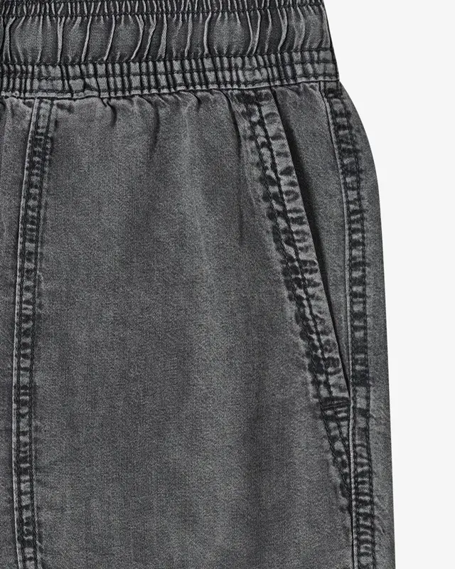 Cecil Wide Leg Short Neele - Mid Grey Random Wash