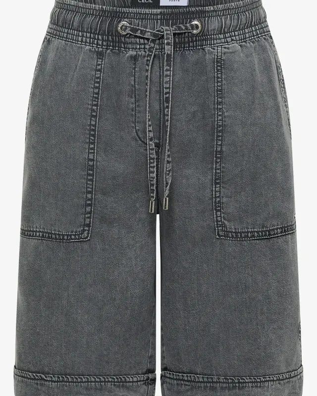 Cecil Wide Leg Short Neele - Mid Grey Random Wash