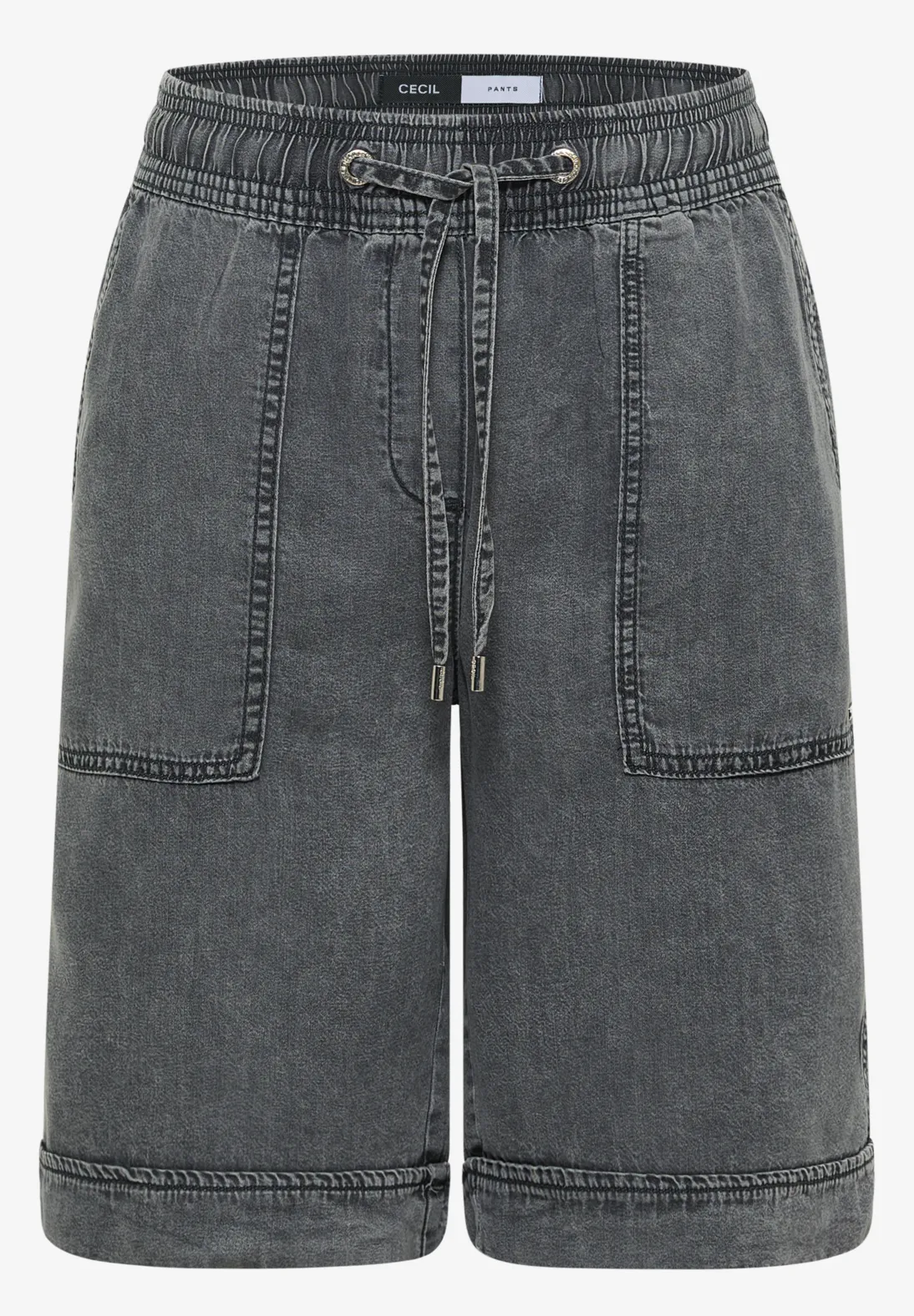 Cecil Wide Leg Short Neele - Mid Grey Random Wash