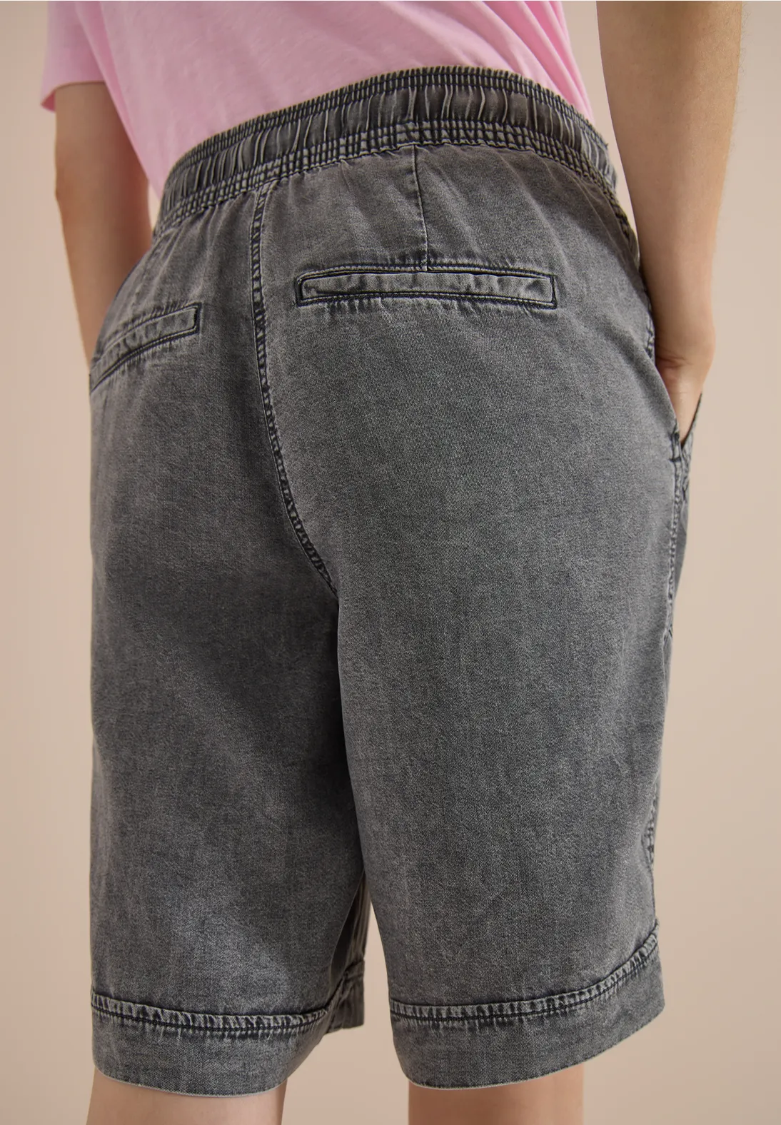 Cecil Wide Leg Short Neele - Mid Grey Random Wash