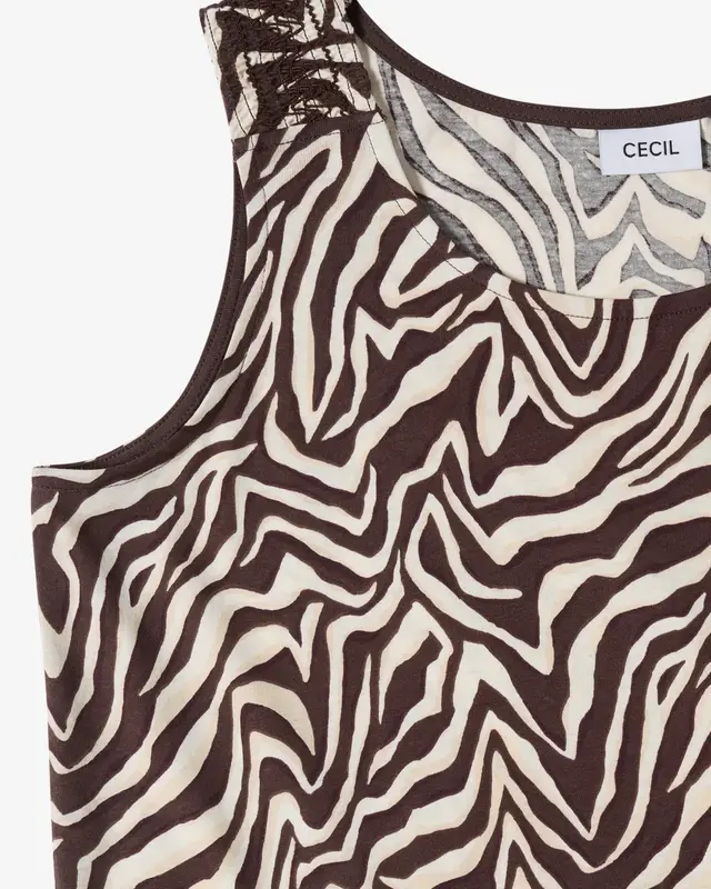 Cecil Top met Plooidetail - Brown Cacao
