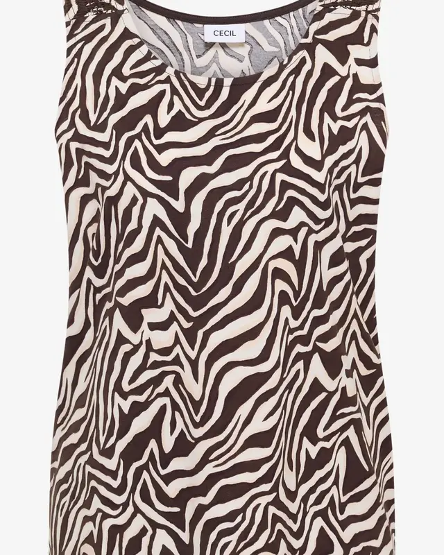 Cecil Top met Plooidetail - Brown Cacao