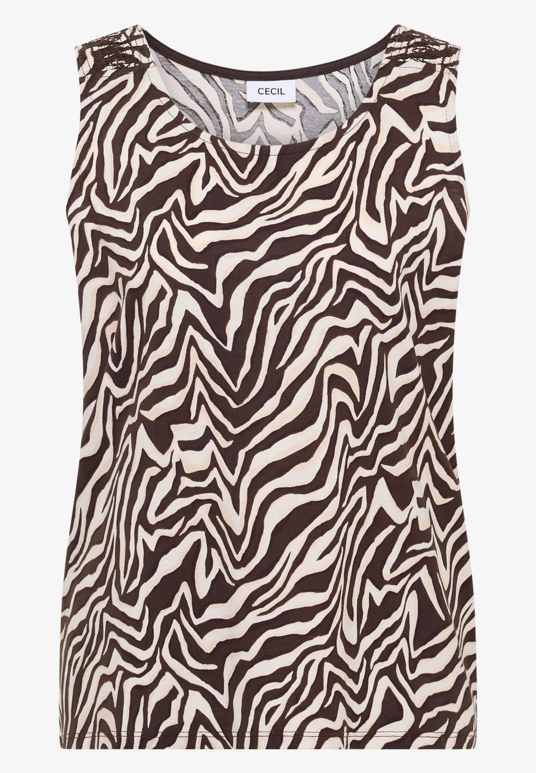 Cecil Top met Plooidetail - Brown Cacao