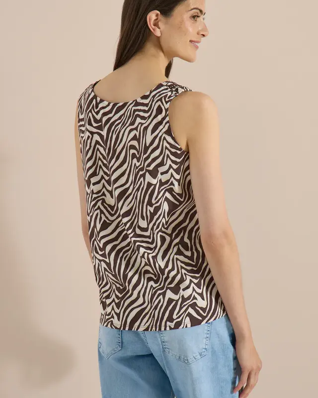 Cecil Top met Plooidetail - Brown Cacao