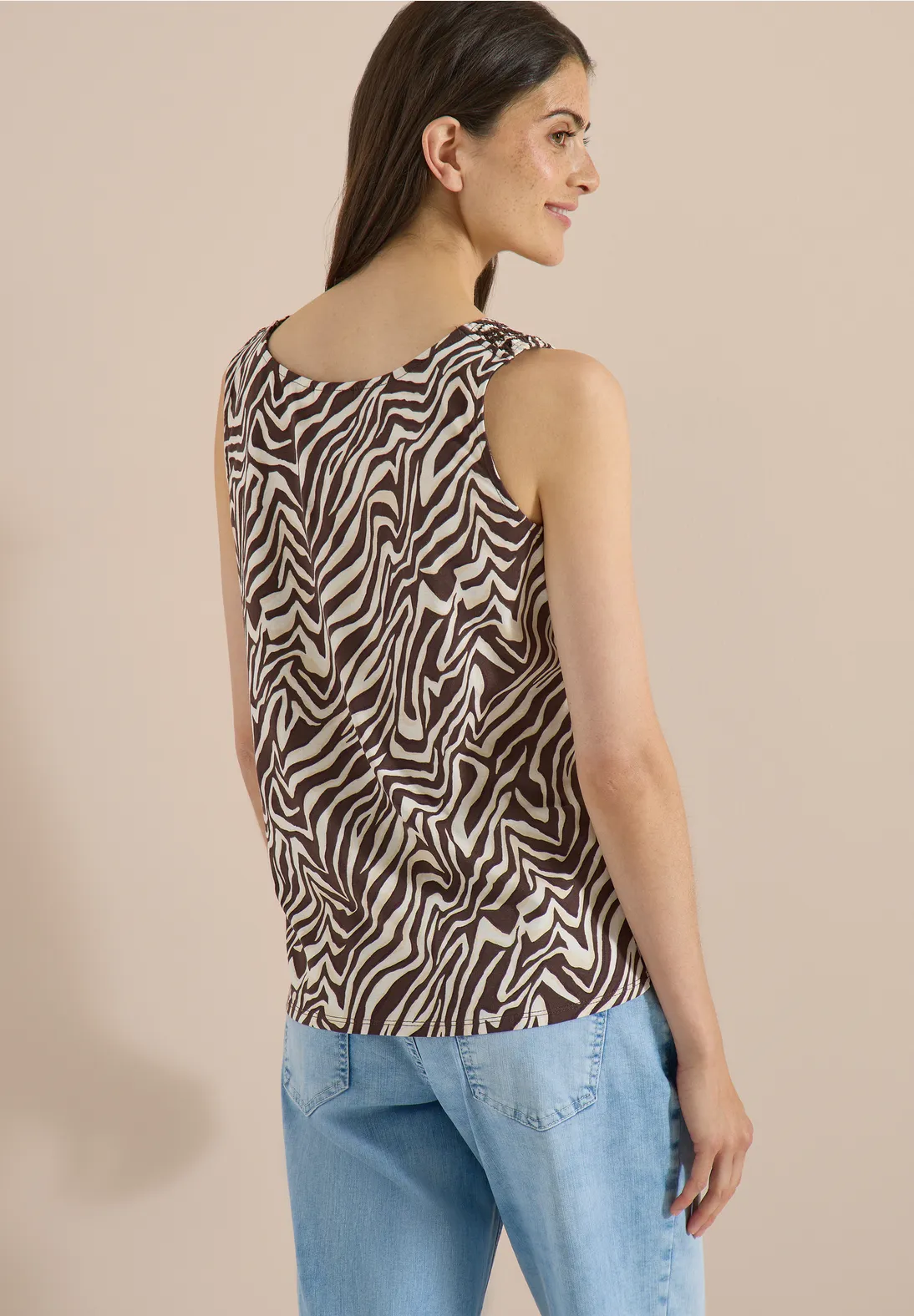 Cecil Top with Pleated Detail - Brown Cacao