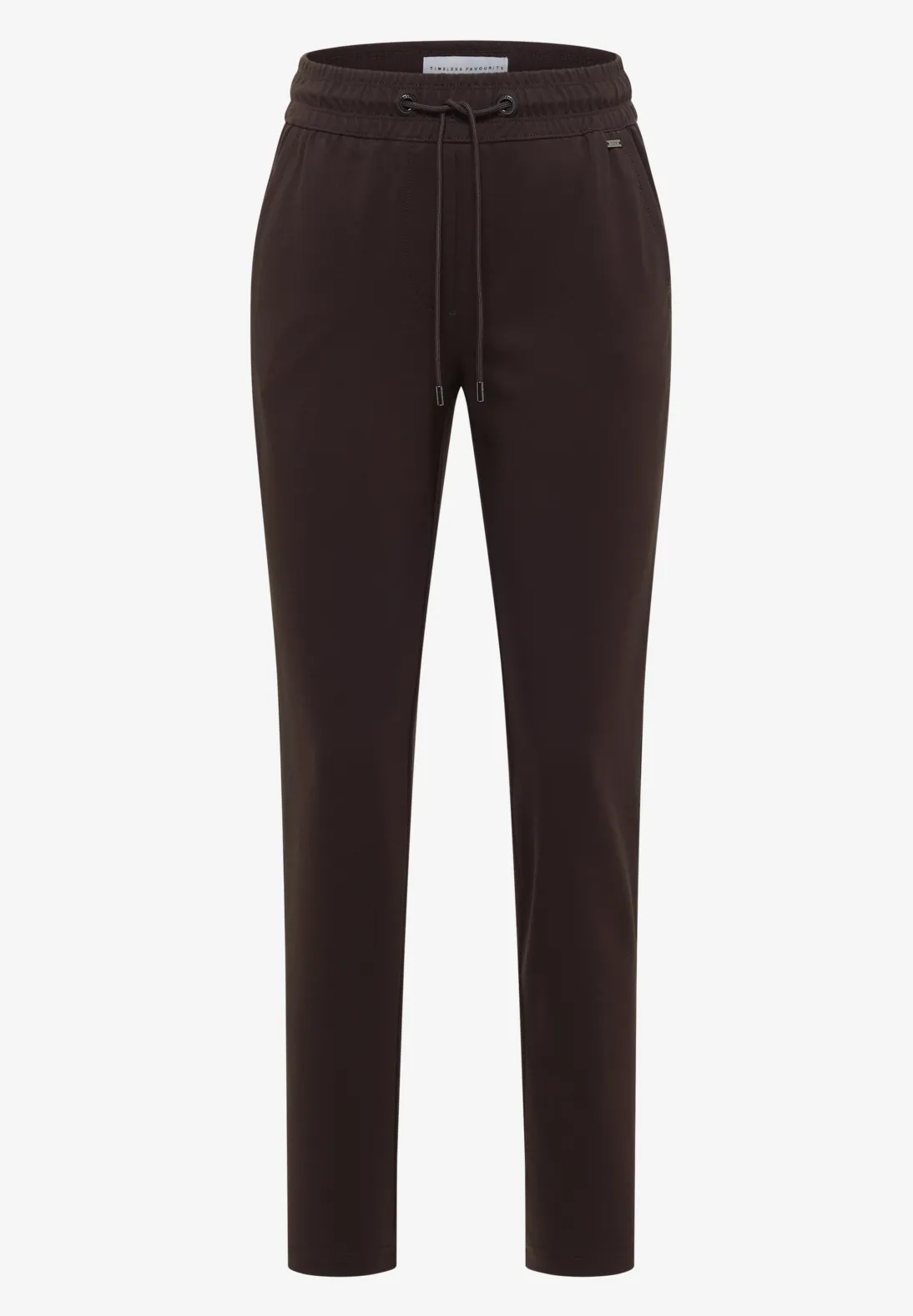Cecil Casual Fit Jersey Hose Tracey - Truffle Brown