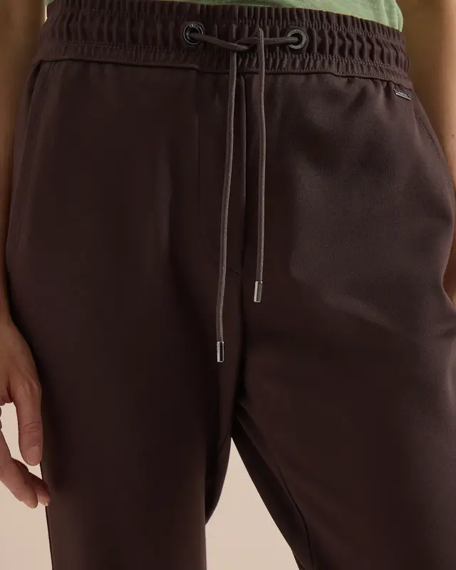 Cecil Casual Fit Jersey Pants Tracey - Truffle Brown