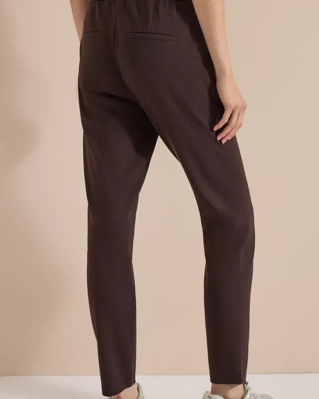 Cecil Casual Fit Jersey Hose Tracey - Truffle Brown