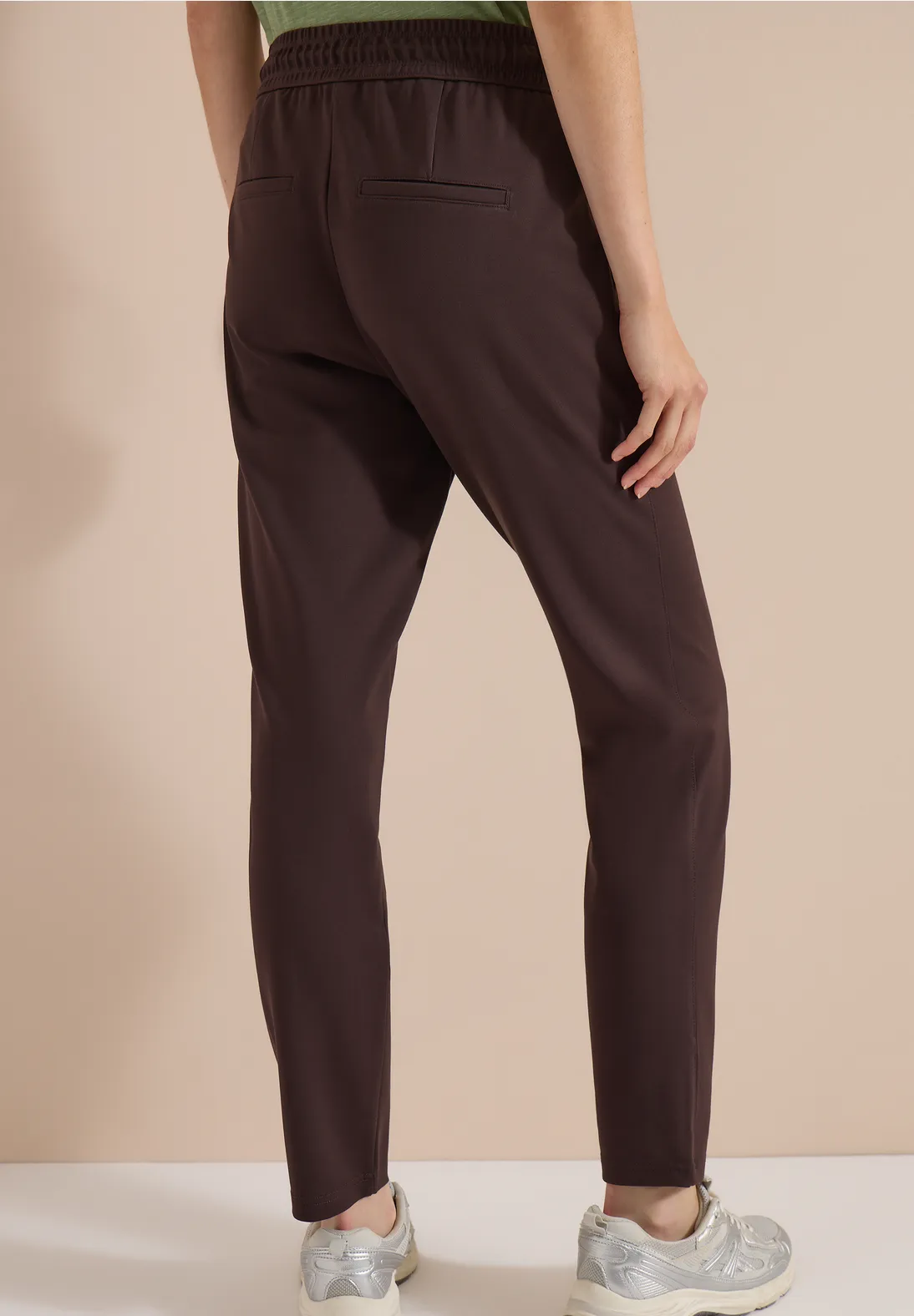 Cecil Casual Fit Jersey Pants Tracey - Truffle Brown