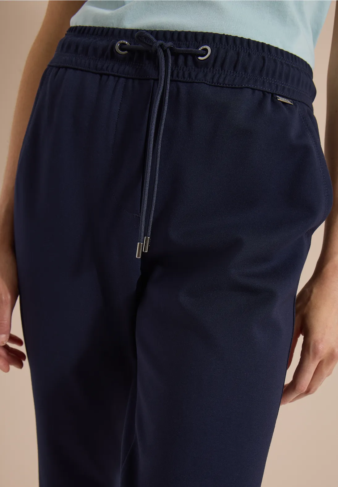 Cecil Casual Fit Jersey Pants Tracey - Urban Dark Blue