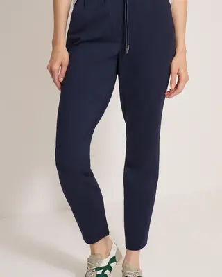 Cecil Casual Fit Jersey Pants Tracey - Urban Dark Blue