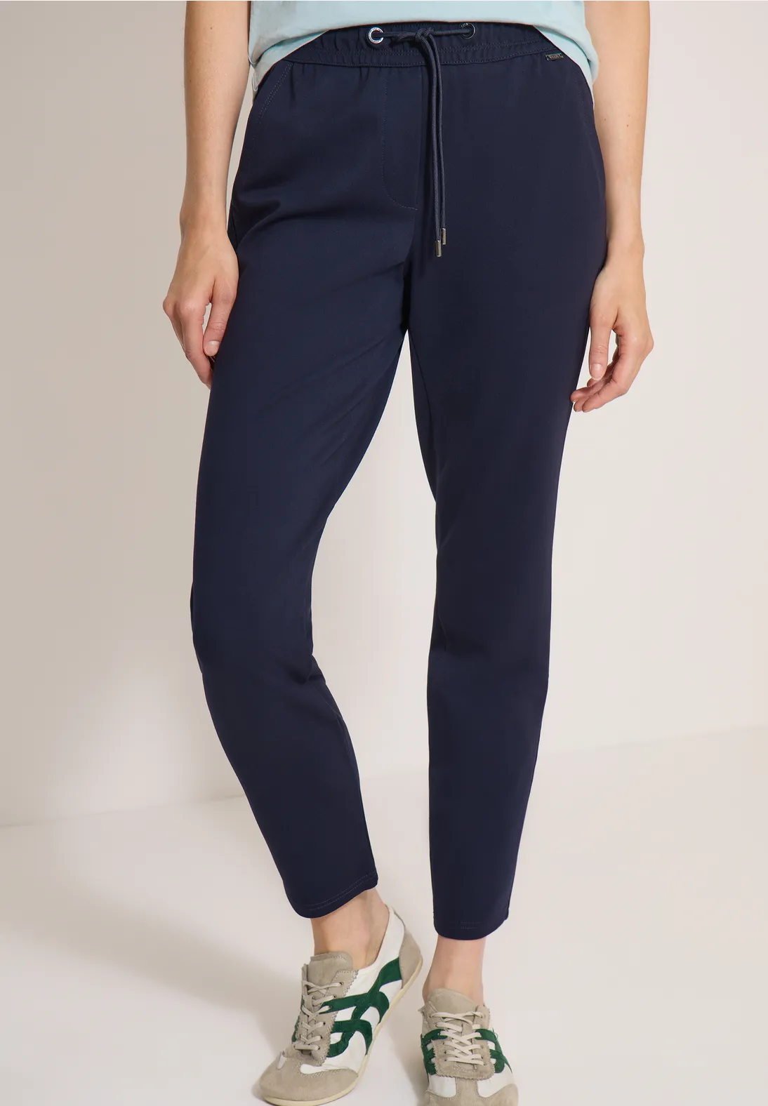 Cecil Casual Fit Jersey Broek Tracey - Urban Dark Blue