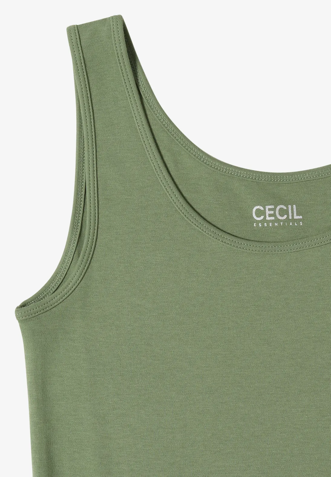 Cecil Basic Top Linda - Deep Matcha Green