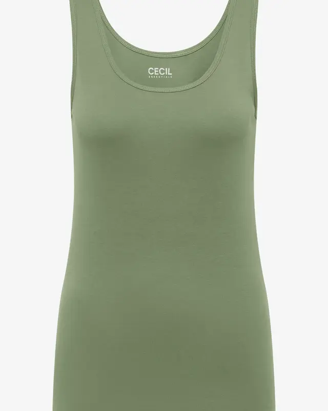 Cecil Basic Top Linda - Deep Matcha Green
