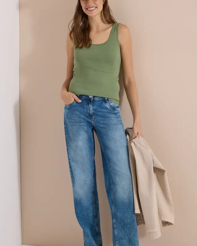 Cecil Basic Top Linda - Deep Matcha Green