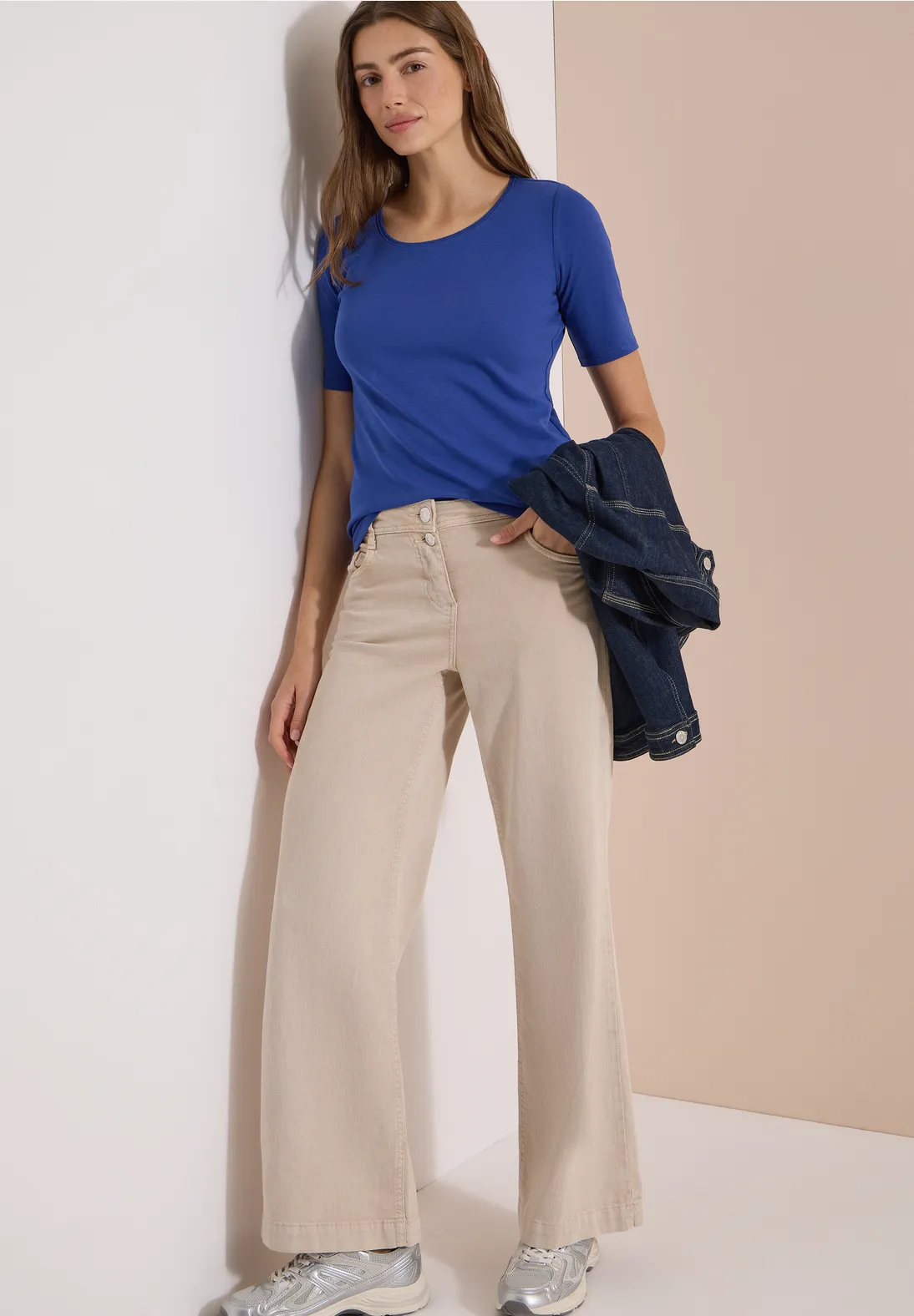 Cecil Basic T-Shirt Lena - Deep River Blue