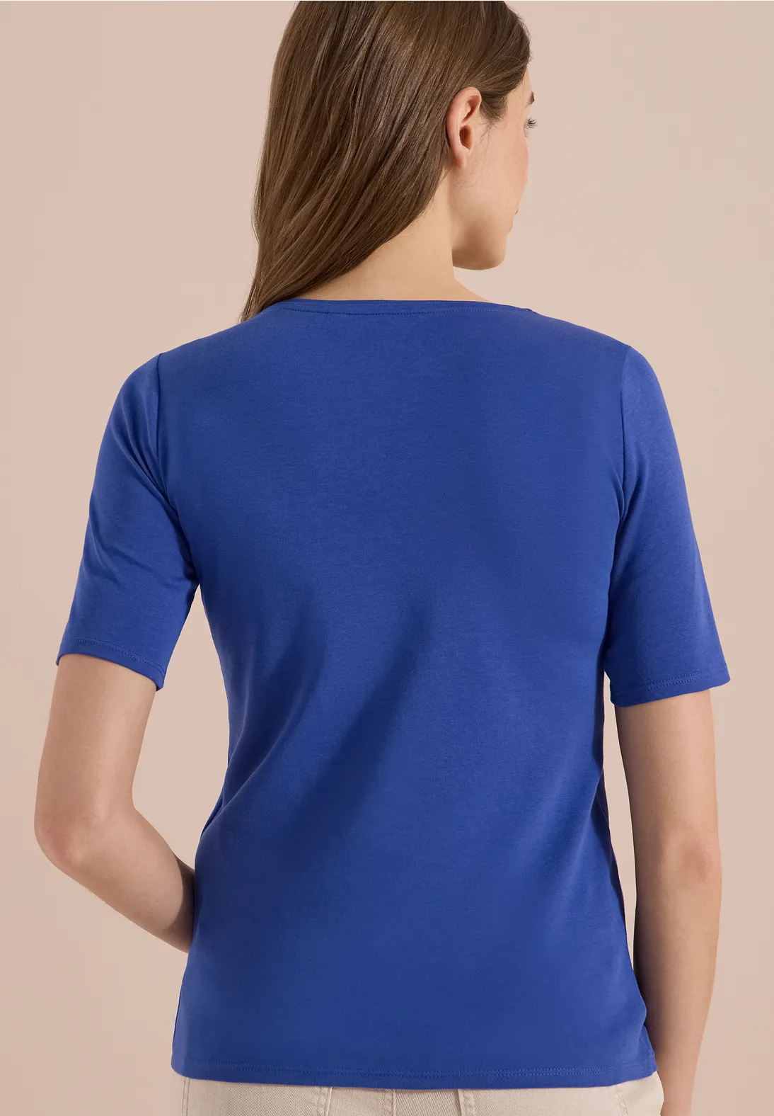 Cecil Basic T-Shirt Lena - Deep River Blue