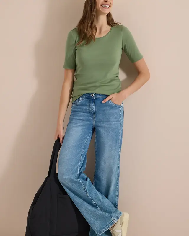 Cecil Basic T-Shirt Lena - Matcha Green