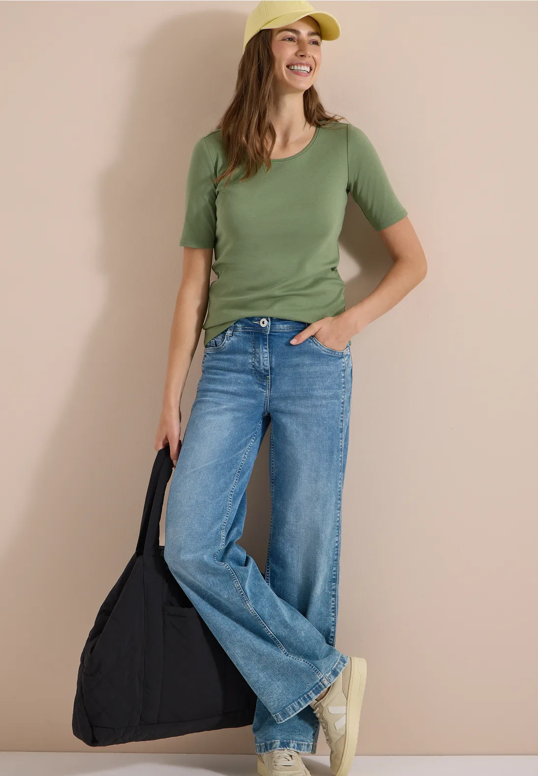 Cecil Basic T-Shirt Lena - Matcha Green