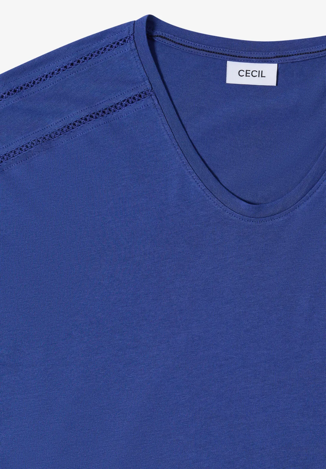 Cecil V-hals Shirt - Deep River Blue