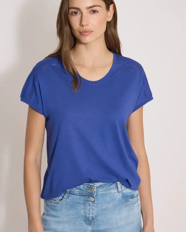 Cecil V-hals Shirt - Deep River Blue