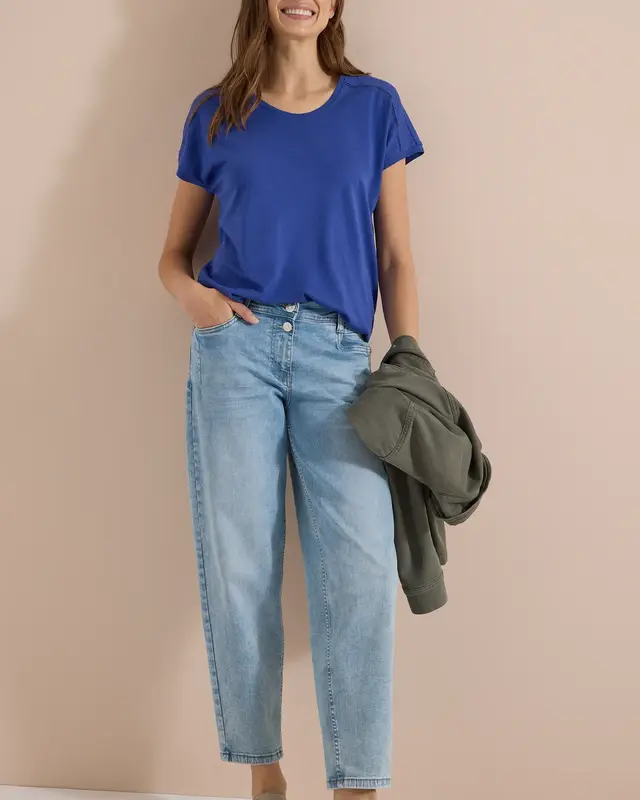 Cecil V-Neck Shirt - Deep River Blue