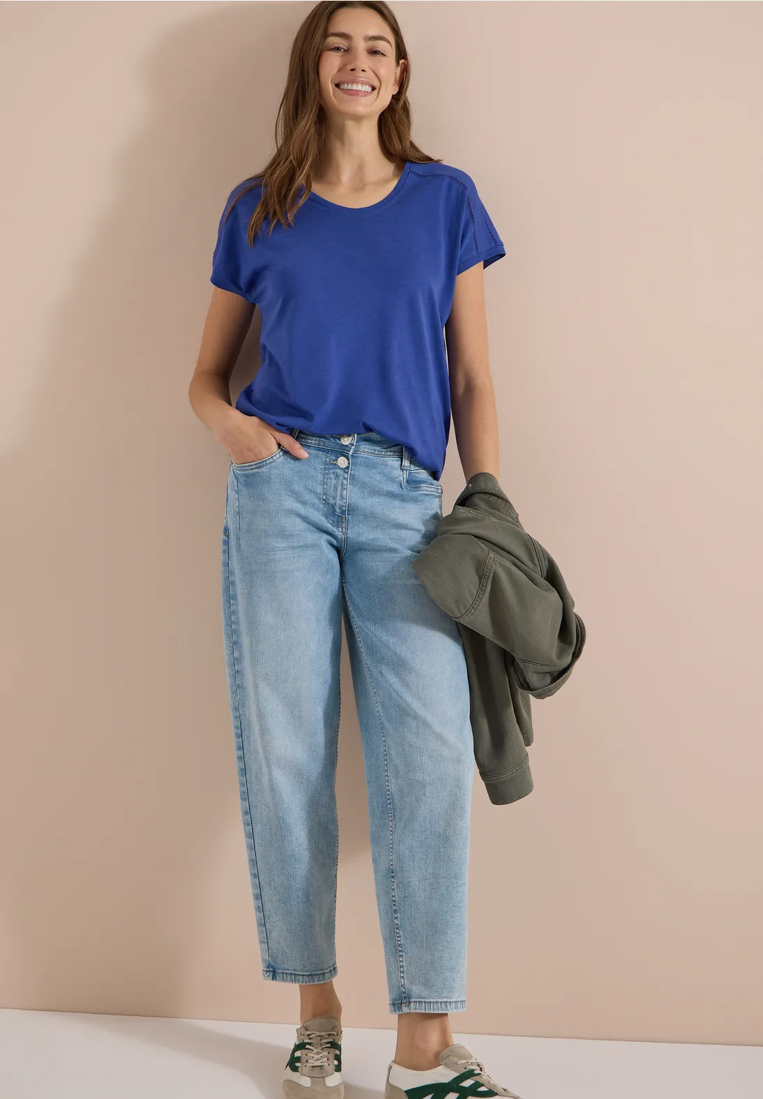 Cecil V-hals Shirt - Deep River Blue
