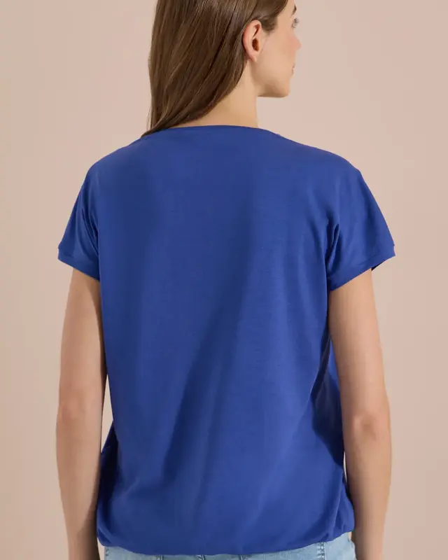 Cecil V-hals Shirt - Deep River Blue