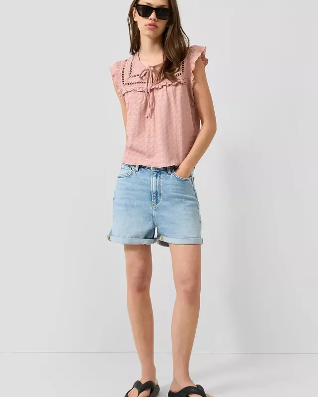 QS by S. Oliver Gestructureerde Blouse - Pink