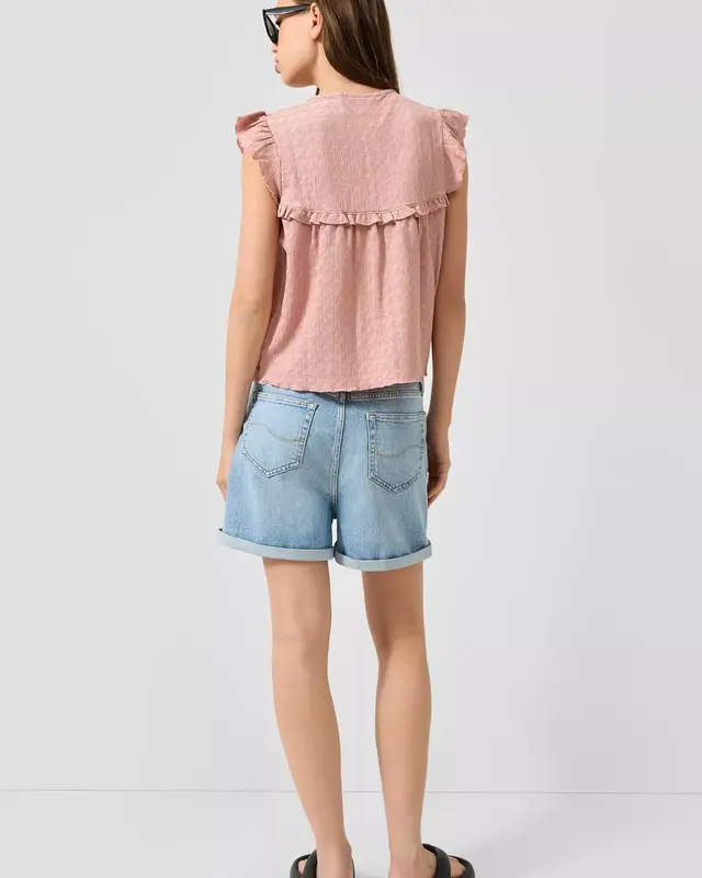 QS by S. Oliver Gestructureerde Blouse - Pink