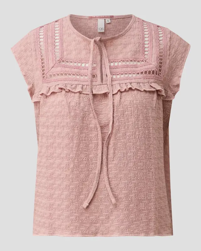 QS by S. Oliver Gestructureerde Blouse - Pink