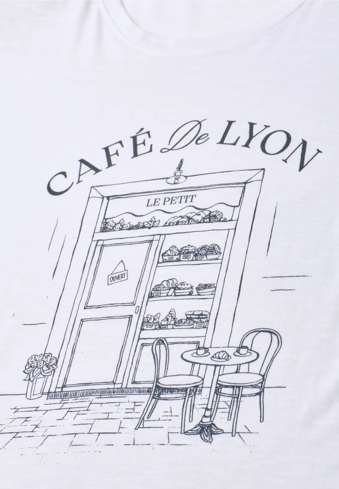 Street One Shirt met Frontprint - White