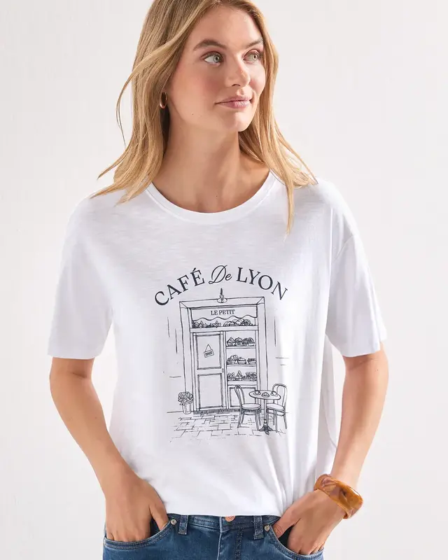 Street One Shirt with Frontprint - White