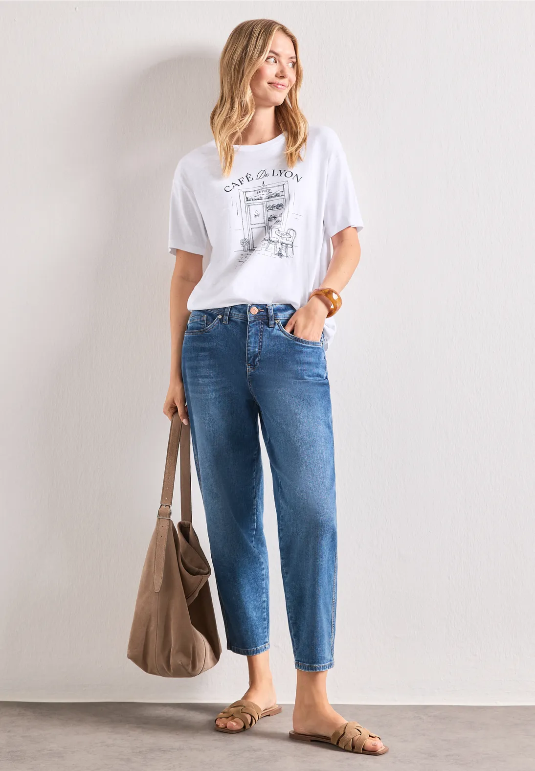 Street One Shirt with Frontprint - White