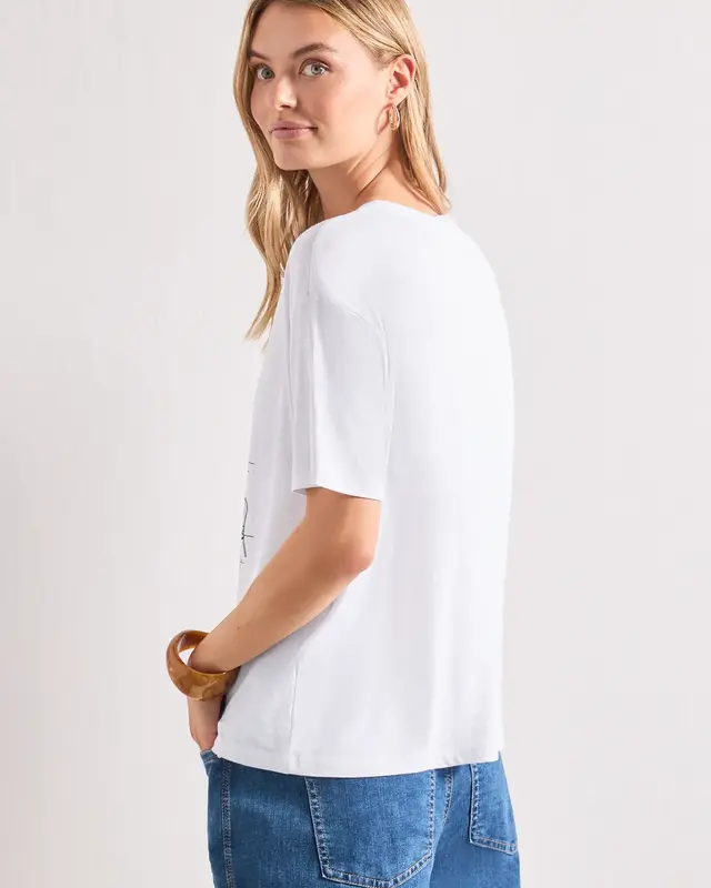Street One Shirt with Frontprint - White