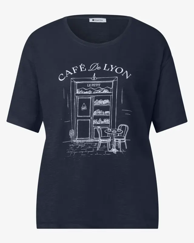 Street One Shirt mit Frontprint - Darkest Blue