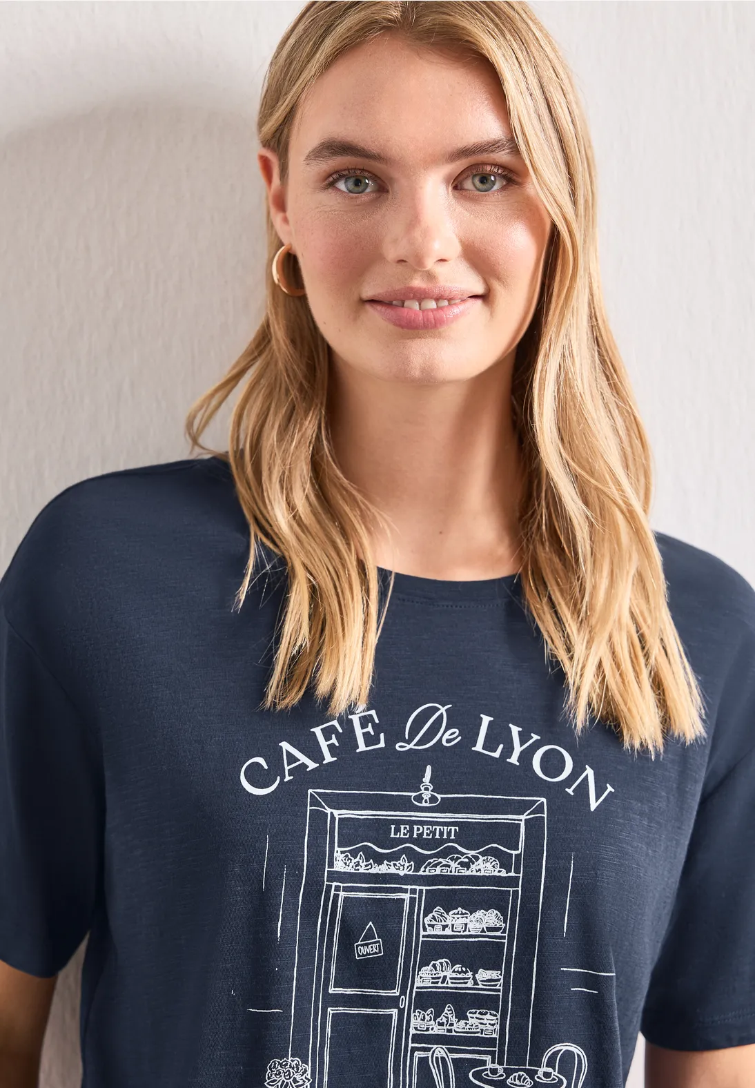 Street One Shirt mit Frontprint - Darkest Blue