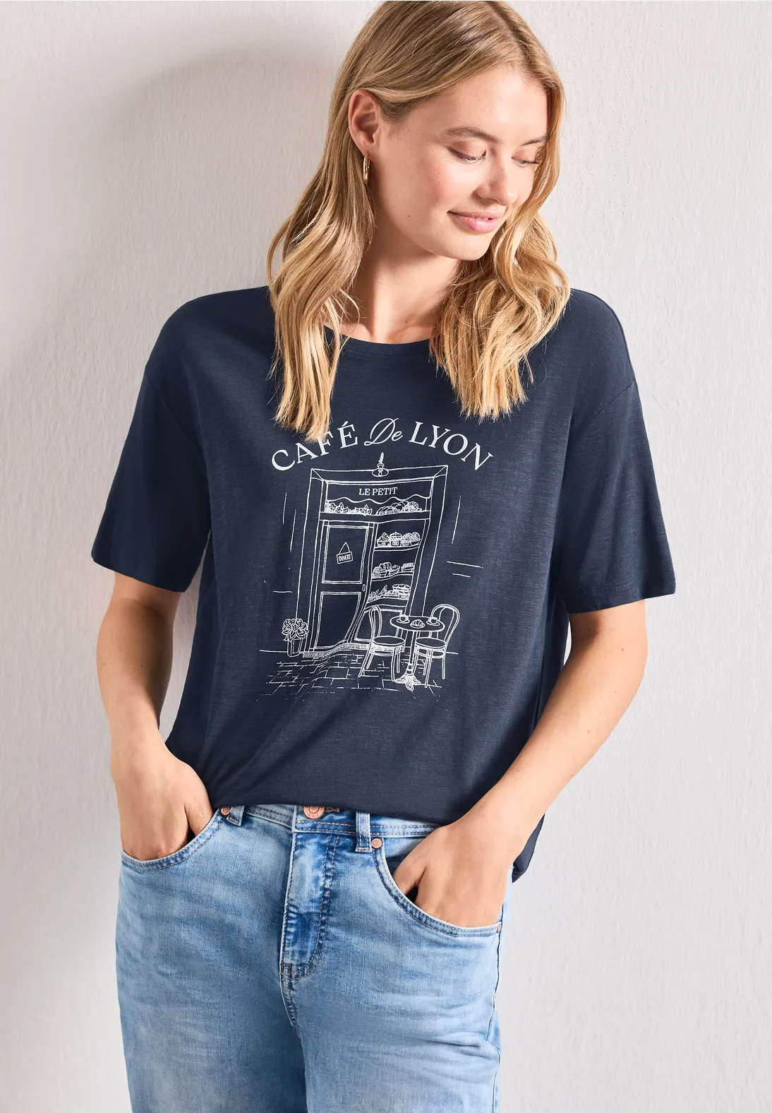 Street One Shirt mit Frontprint - Darkest Blue