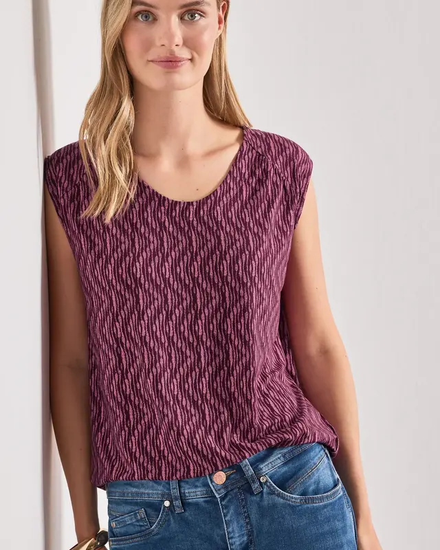 Street One Shirt mit Elastik - Blush Berry