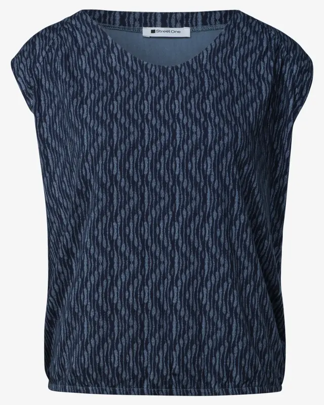 Street One Shirt with Elastic - Ashen Blue