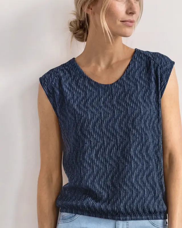 Street One Shirt with Elastic - Ashen Blue