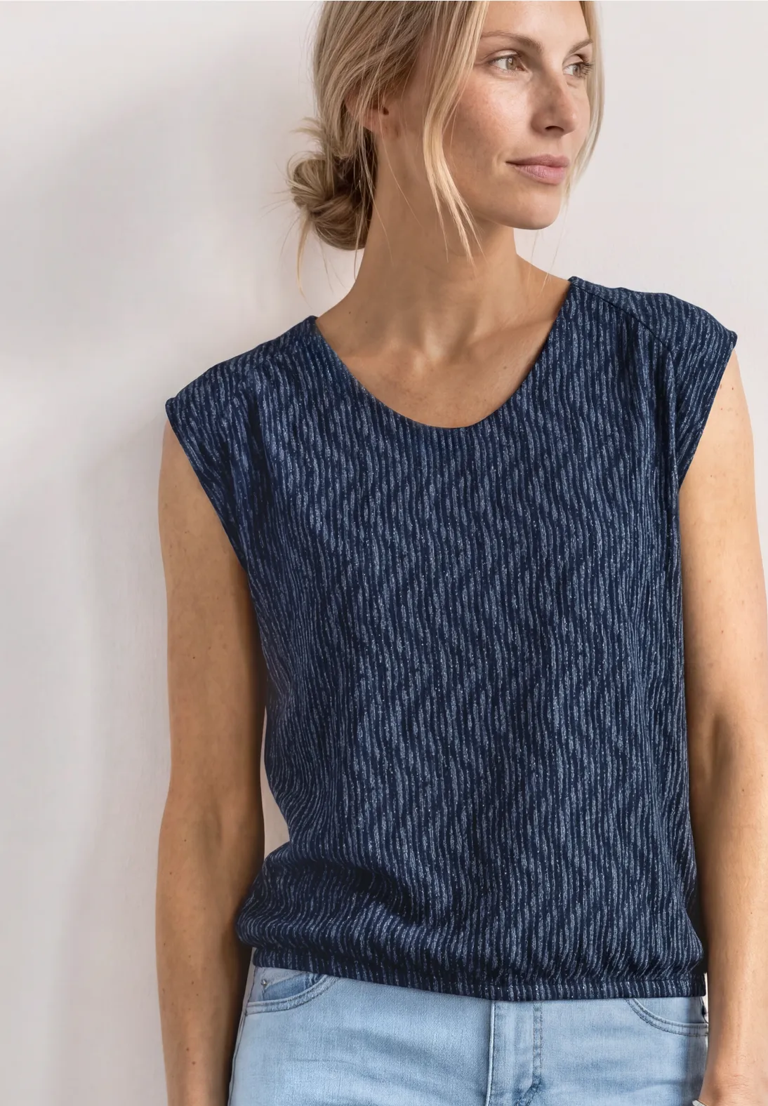 Street One Shirt met Elastiek - Ashen Blue
