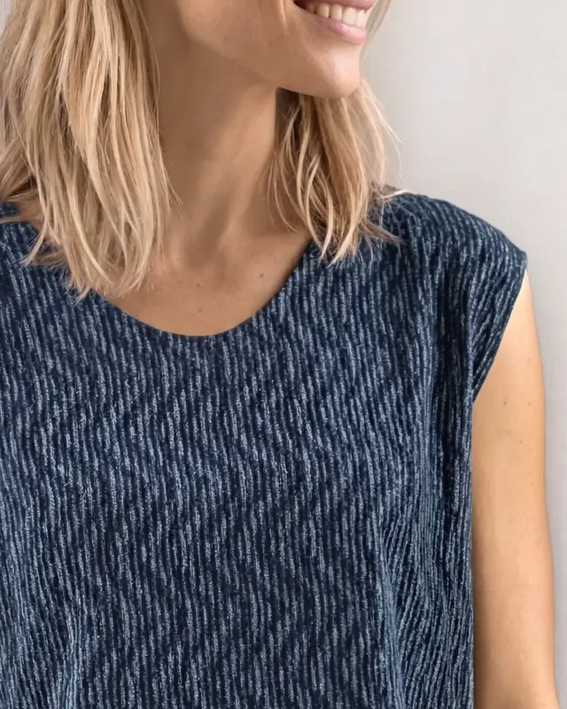 Street One Shirt with Elastic - Ashen Blue