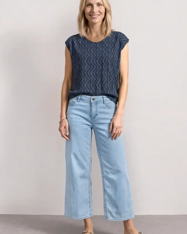Street One Shirt mit Elastik - Ashen Blue