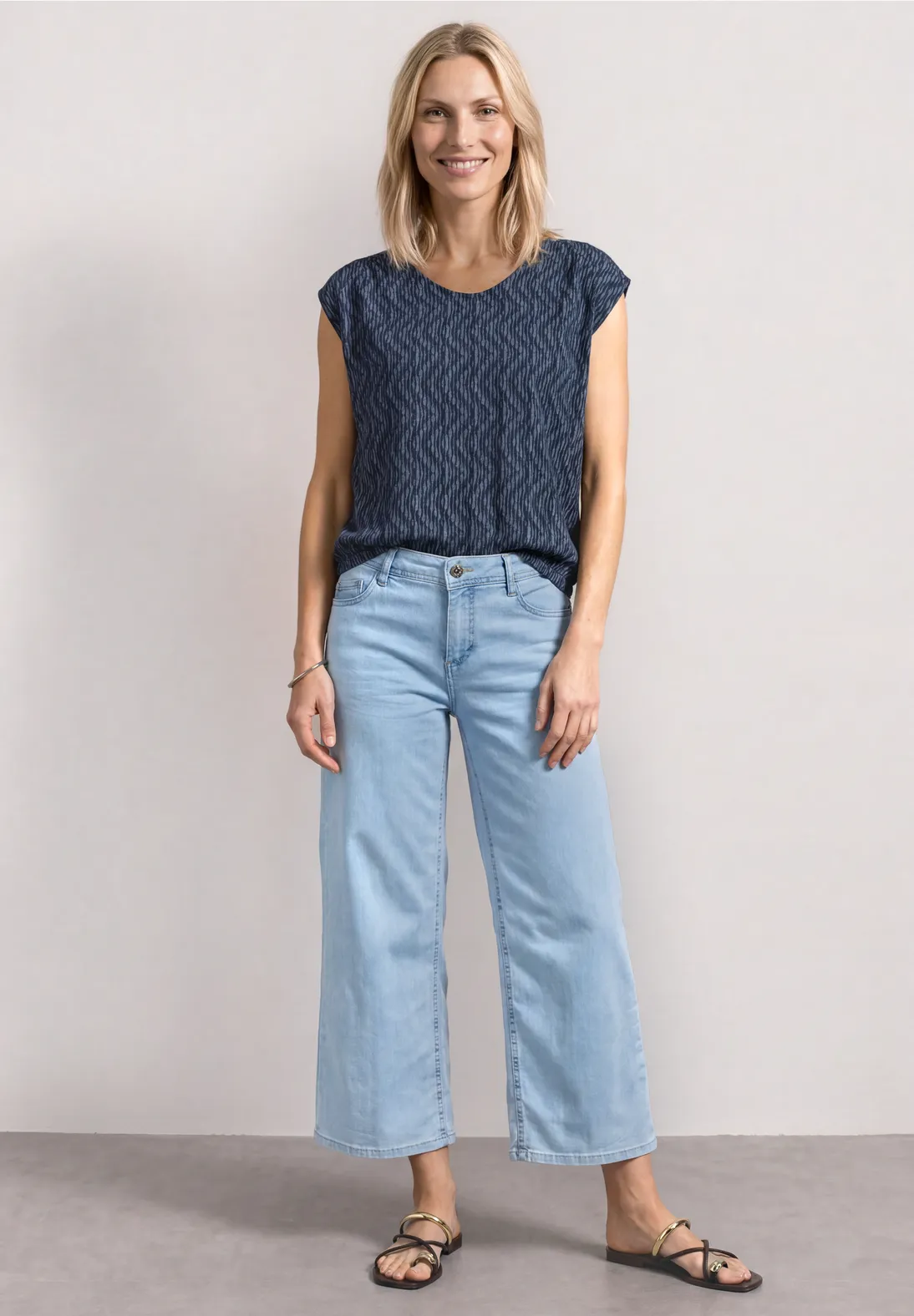 Street One Shirt met Elastiek - Ashen Blue