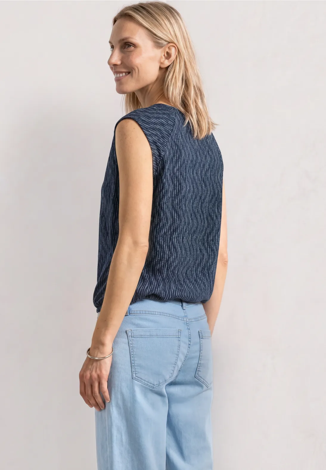 Street One Shirt with Elastic - Ashen Blue